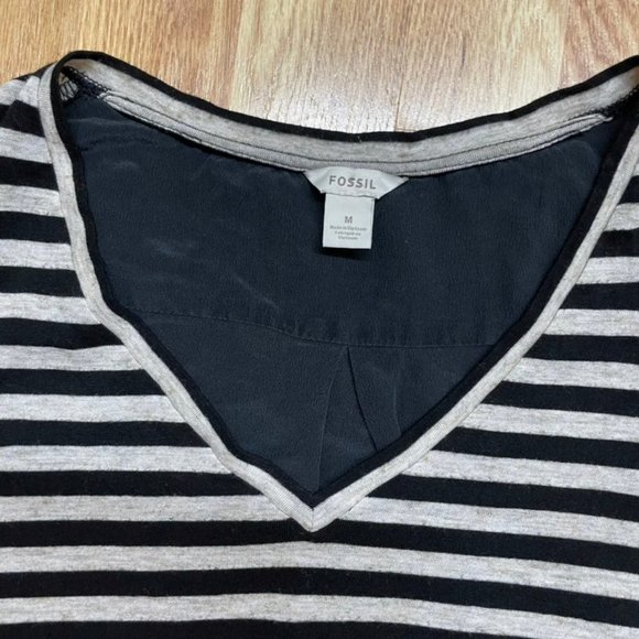 Fossil Striped Relaxed Women's Top Medium - Picture 2 of 7
